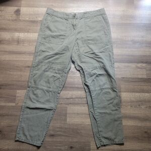 Ann Taylor Loft Women's Olive Green Linen Blend  Pants Size 6